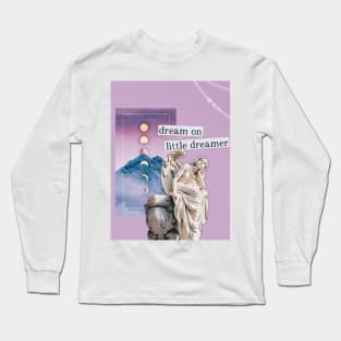 Dream aesthetic moon romantic love statue classy pink gifts for her dream on little dreamer mountains Long Sleeve T-Shirt